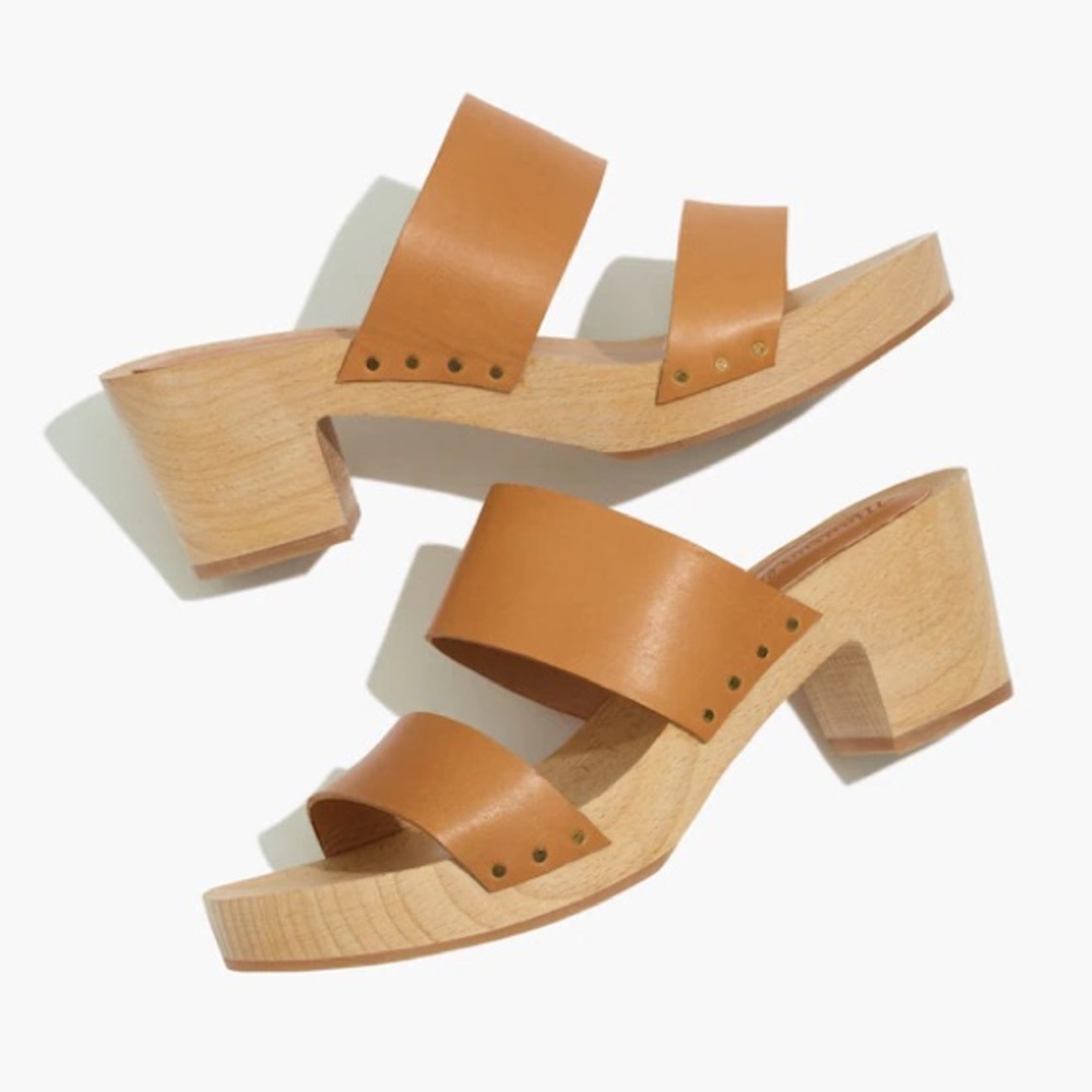 Madewell Clara Clog Sandal in Desert Camel